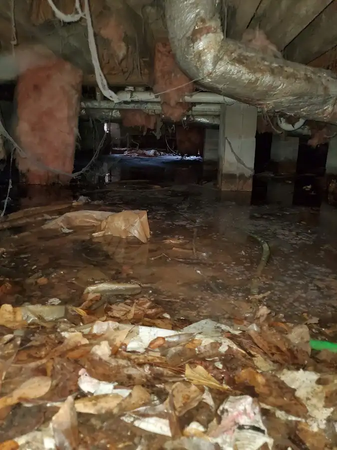 Crawl space flood assessment for Commercial Water Damage Restoration in Fullerton